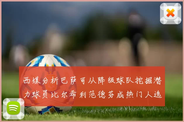 西媒分析巴萨可从降级球队挖掘潜力球员比尔希利范德芬成热门人选
